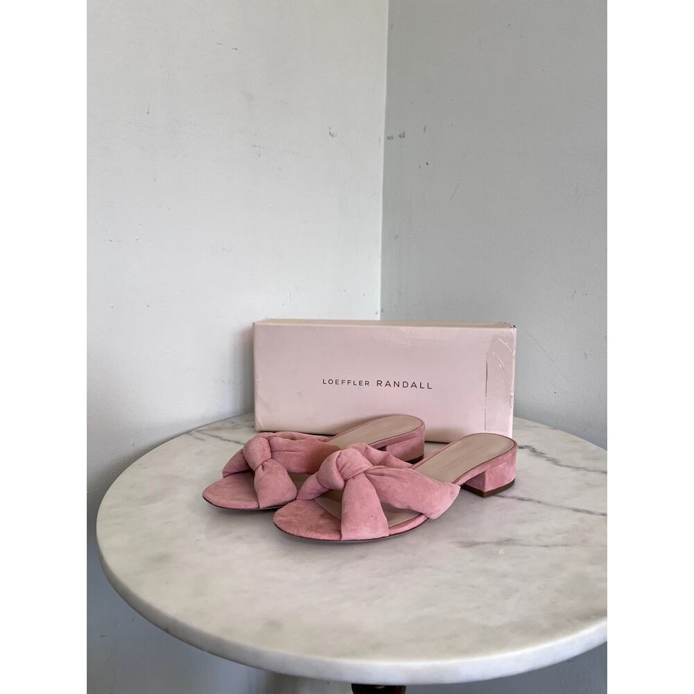 Wedding Season!!! NIB Loeffler Randall Elsie Suede Knot Slide Sandals Melon 7
